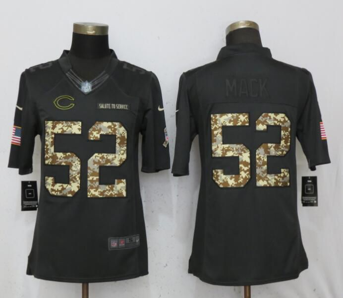 Men Chicago Bears #52 Mack Anthracite Nike Salute To Service Limited NFL Jerseys